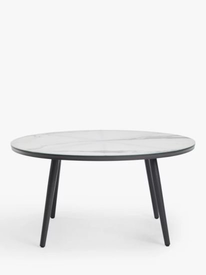 Basket Round Garden Dining Table, 150cm, Grey/Anthracite