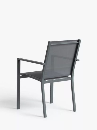 Garden dining chairs, set of 2, grey